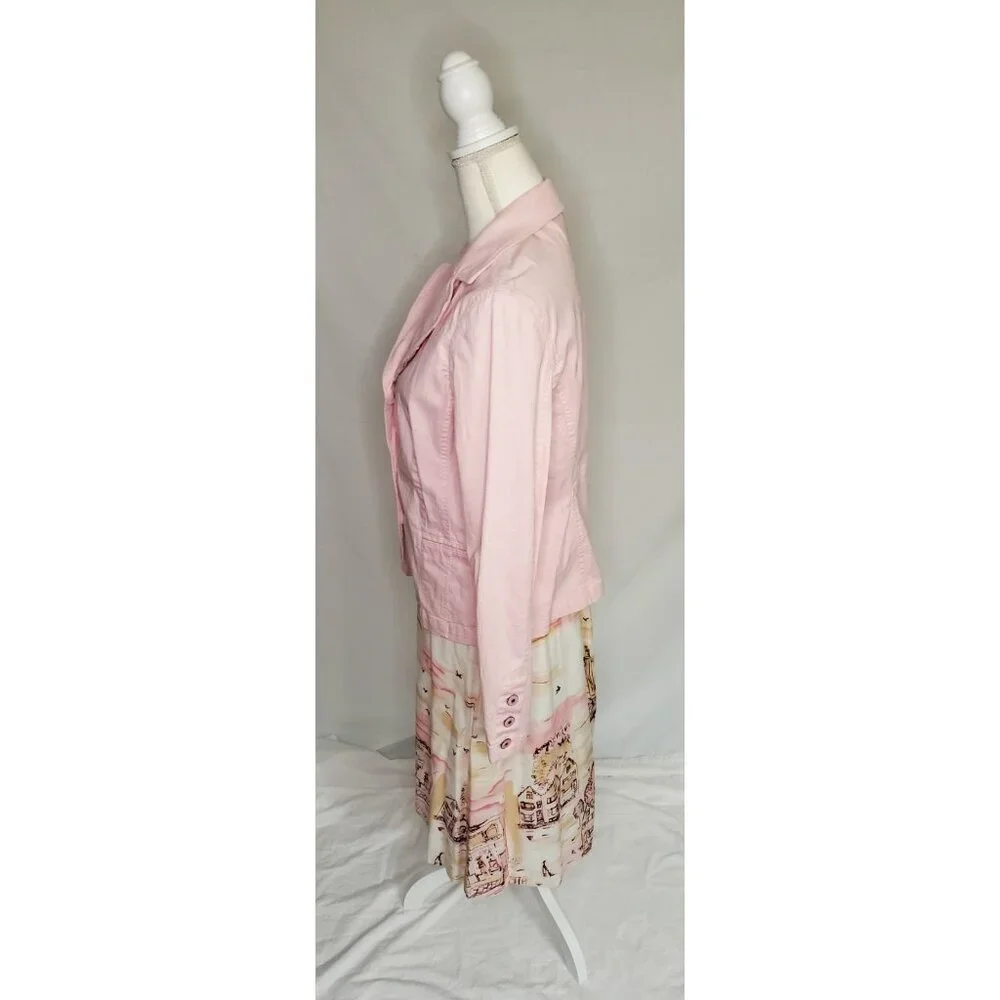 Valerie Stevens Cotton A-Line Skirt And Pink Fitted Jacket Set Preppy Designer - Picture 5 of 16